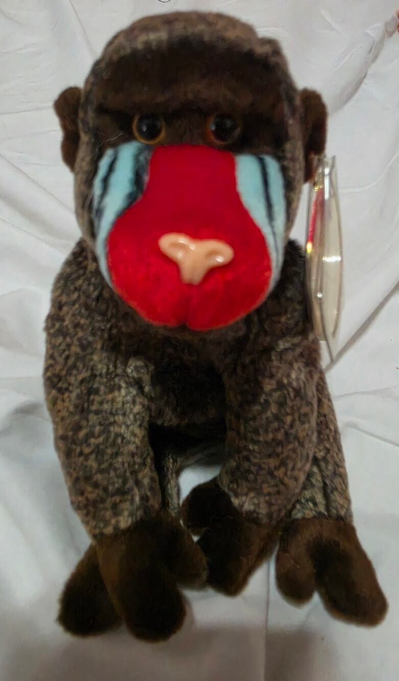 Vintage Ty Beanie Baby - Cheeks the Baboon (1999) Retired, with Original Tag